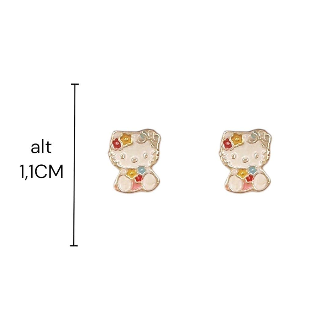 Brinco Hello Kitty Flores (Resina)