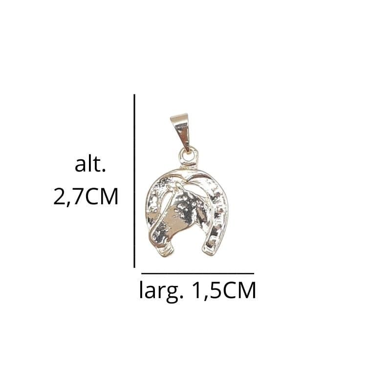 Pingente Ferradura Simples Com Cavalo