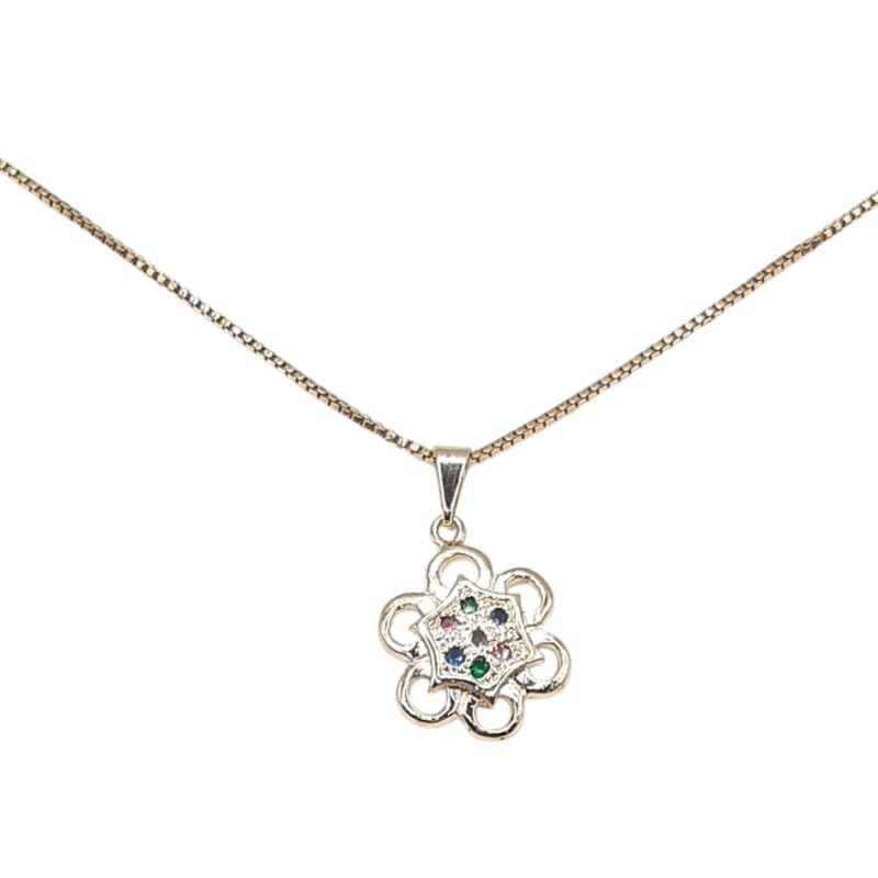 Pingente Flor Com Centro Cravejado miniatura 2