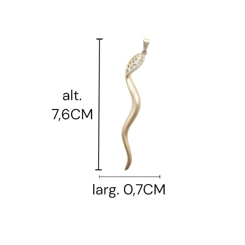 Pingente Cobra Grande Com Cabeça Cravejada