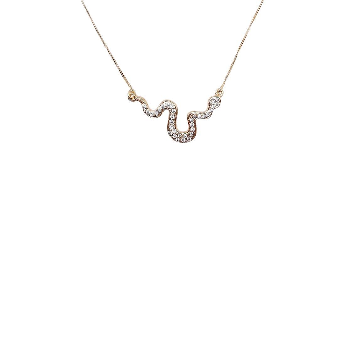 Pingente Cobra Delicada Cravejada Com Corr.