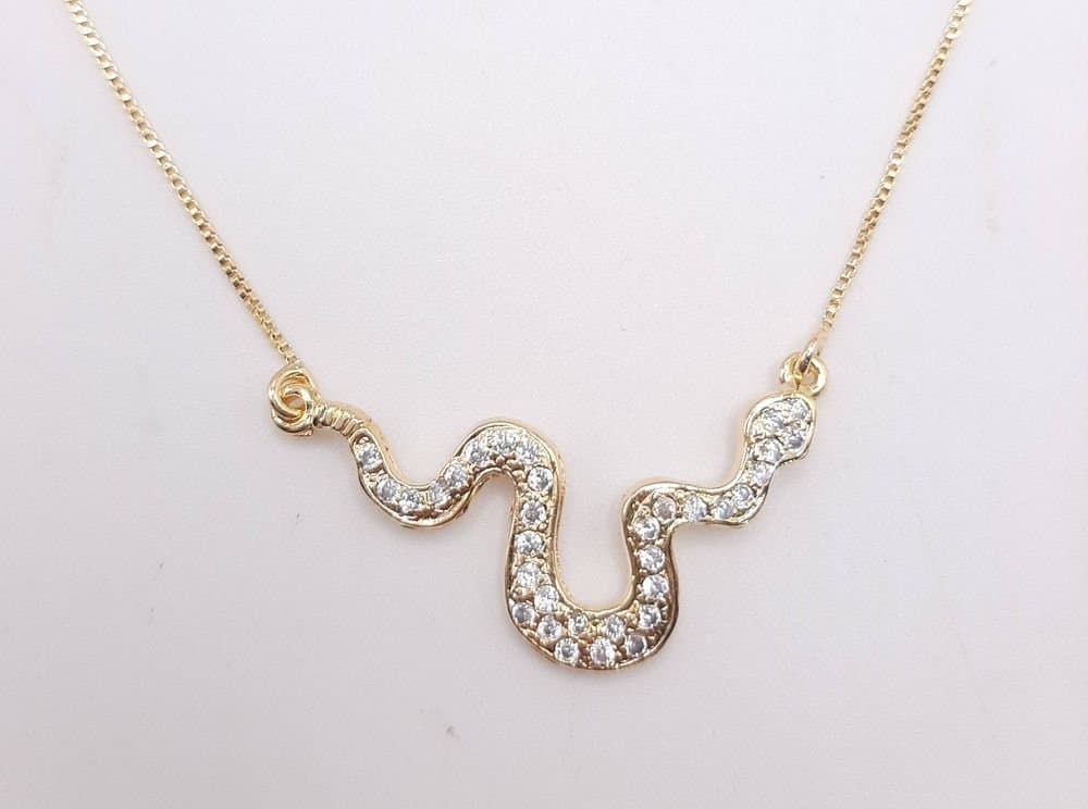 Pingente Cobra Delicada Cravejada Com Corr. miniatura 3