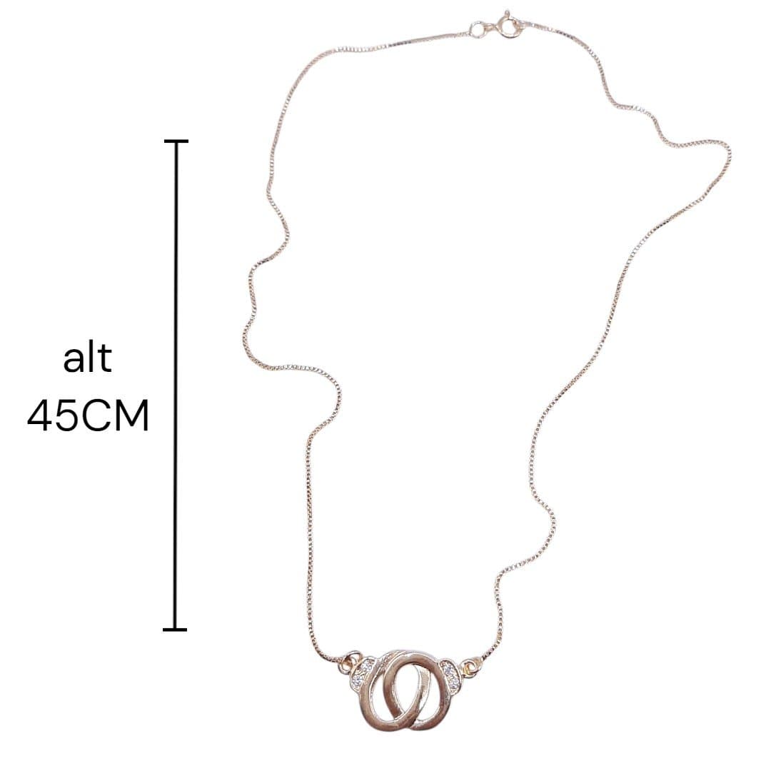 Colar Algemas Fixa Com 4 Zircônia miniatura 2
