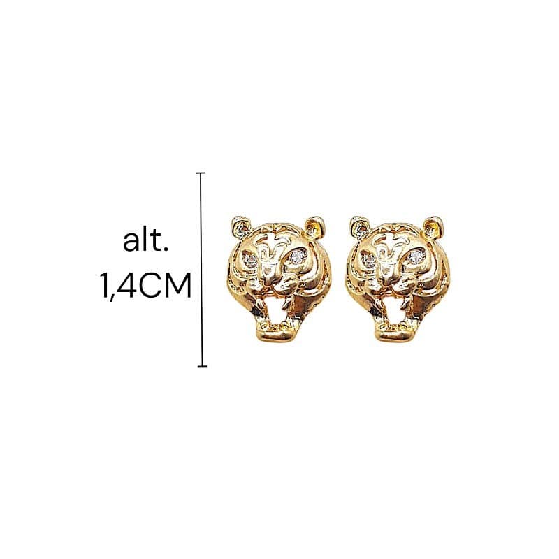 Brinco Tigre Com Olhos Cravejados
