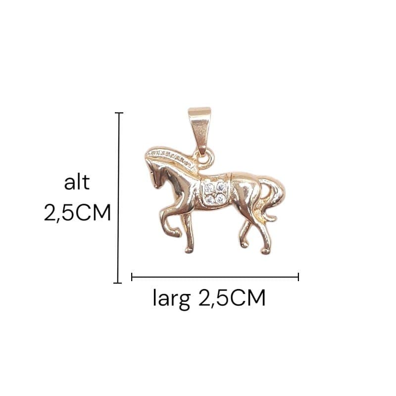 Pingente Cavalo Com Zircônia