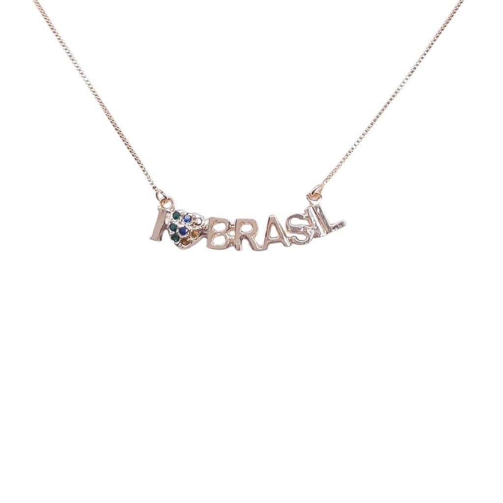 Pingente " I Love Brasil" Com Corr.