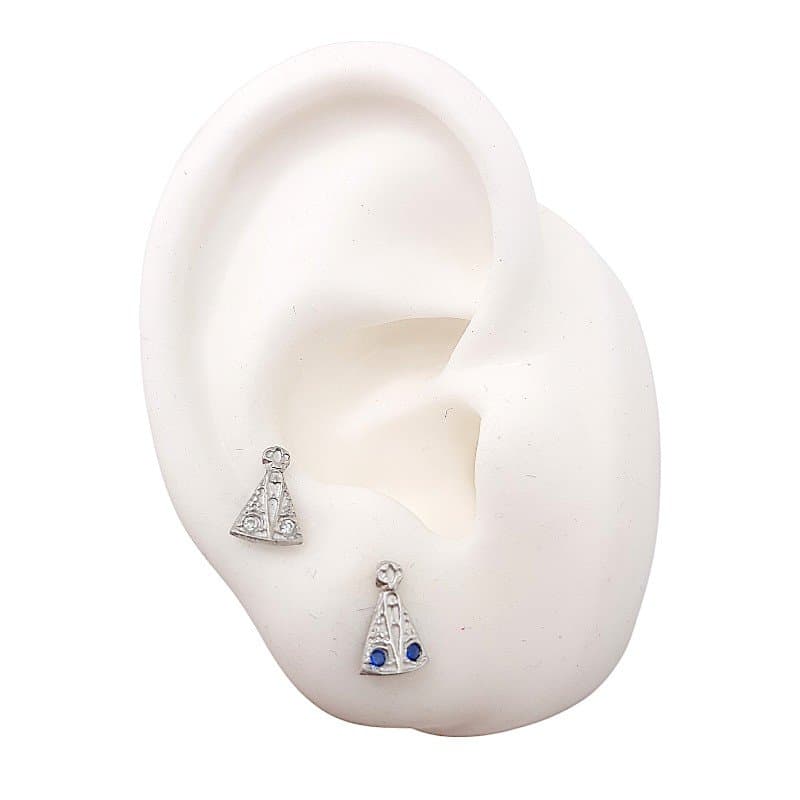 Brinco Nossa Senhora Aparecida Com Zircônia miniatura 2