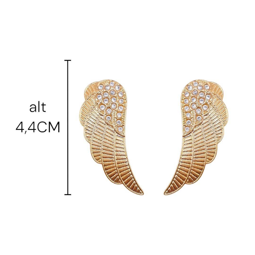 Brinco Asa Cravejada Desenhada