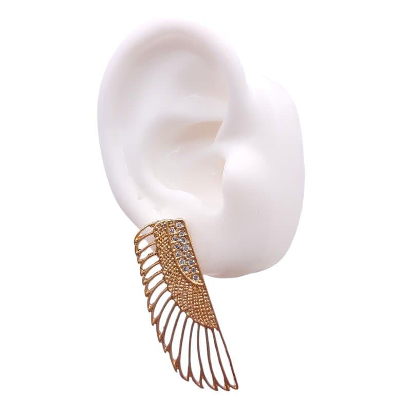 Brinco Asa Trabalhada  Cravejada miniatura 2