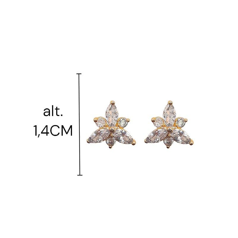 Brinco Flor Triangular Com Navetes