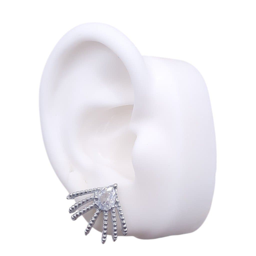 Brinco Leque De Ganchos Com Pedra miniatura 2