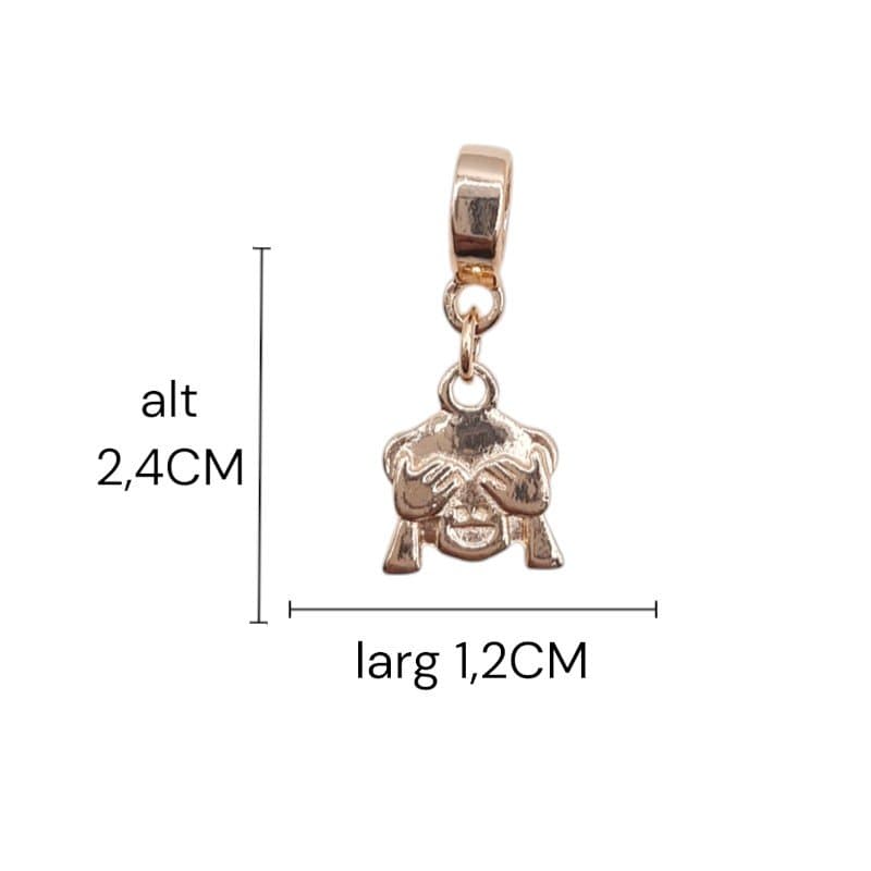Berloque Emoji Macaco Tampando O Olho Pendurado