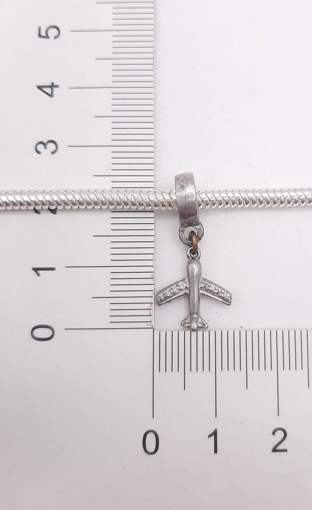 Berloque Avião Fino Pendurado miniatura 3
