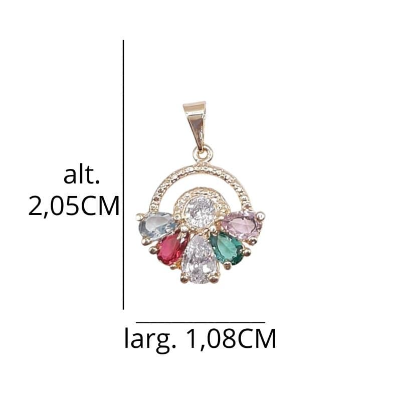 Pingente Aro Com Gota De Pedra