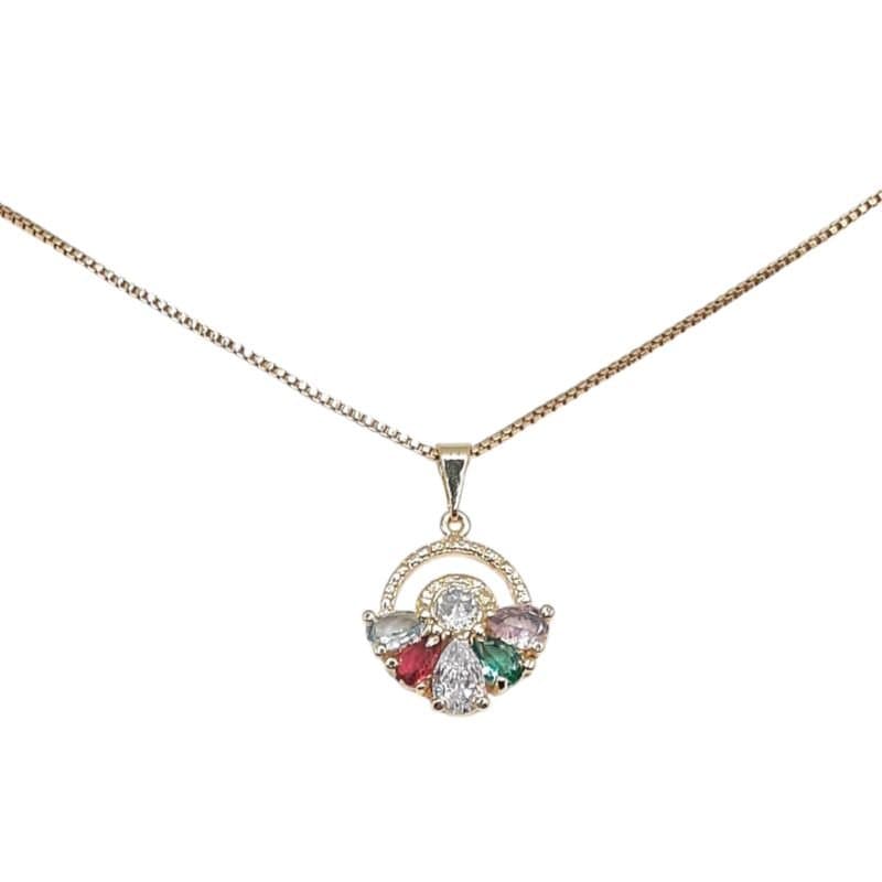 Pingente Aro Com Gota De Pedra miniatura 2