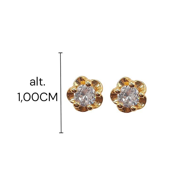 Brinco Flor Com Pedra