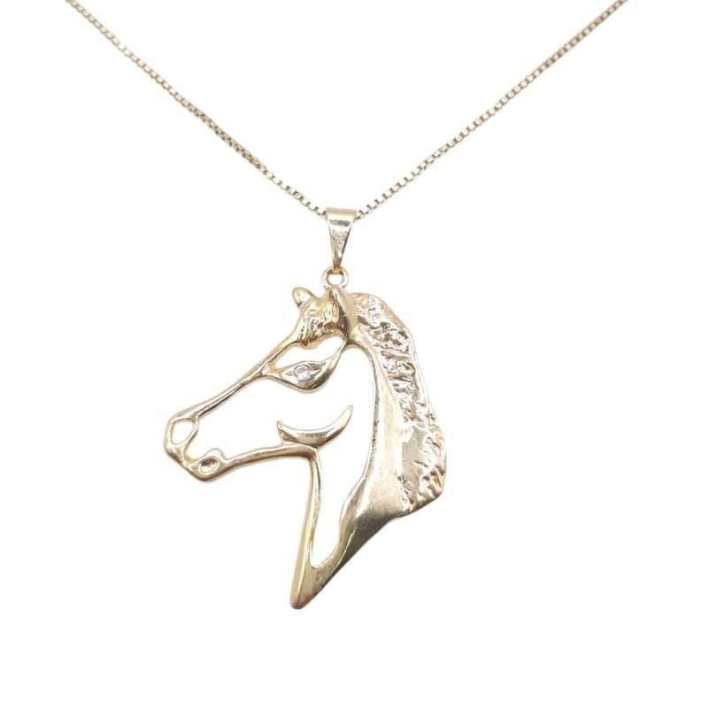 Pingente Cavalo G. Vazado Com Olho Cravejado miniatura 2