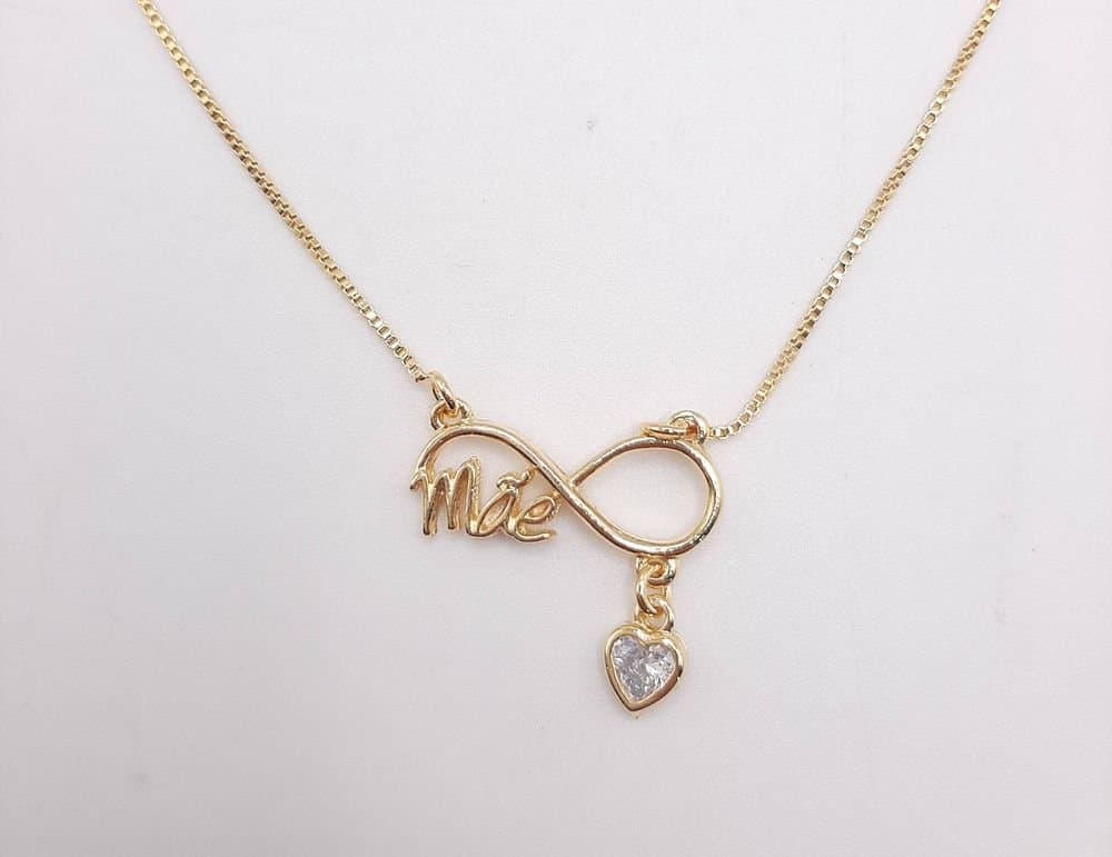 Colar  Infinito Mãe Com Coração miniatura 3