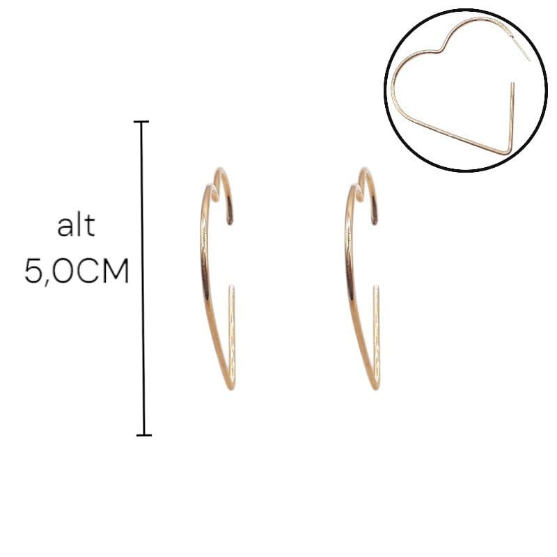 Brinco Argola De Coração (Pino)