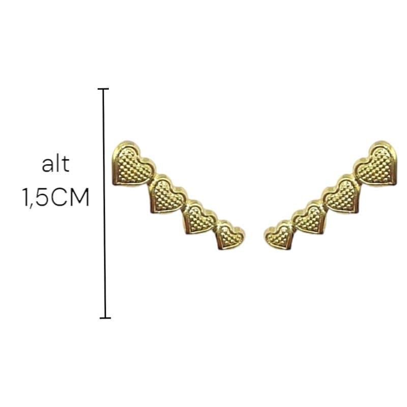 Brinco Ear Cuff 4 Corações