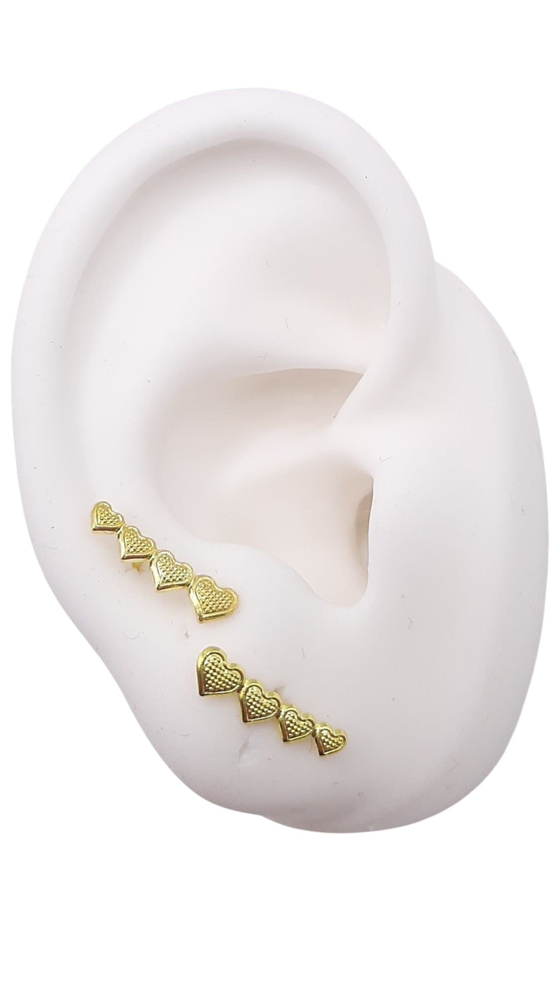 Brinco Ear Cuff 4 Corações miniatura 2