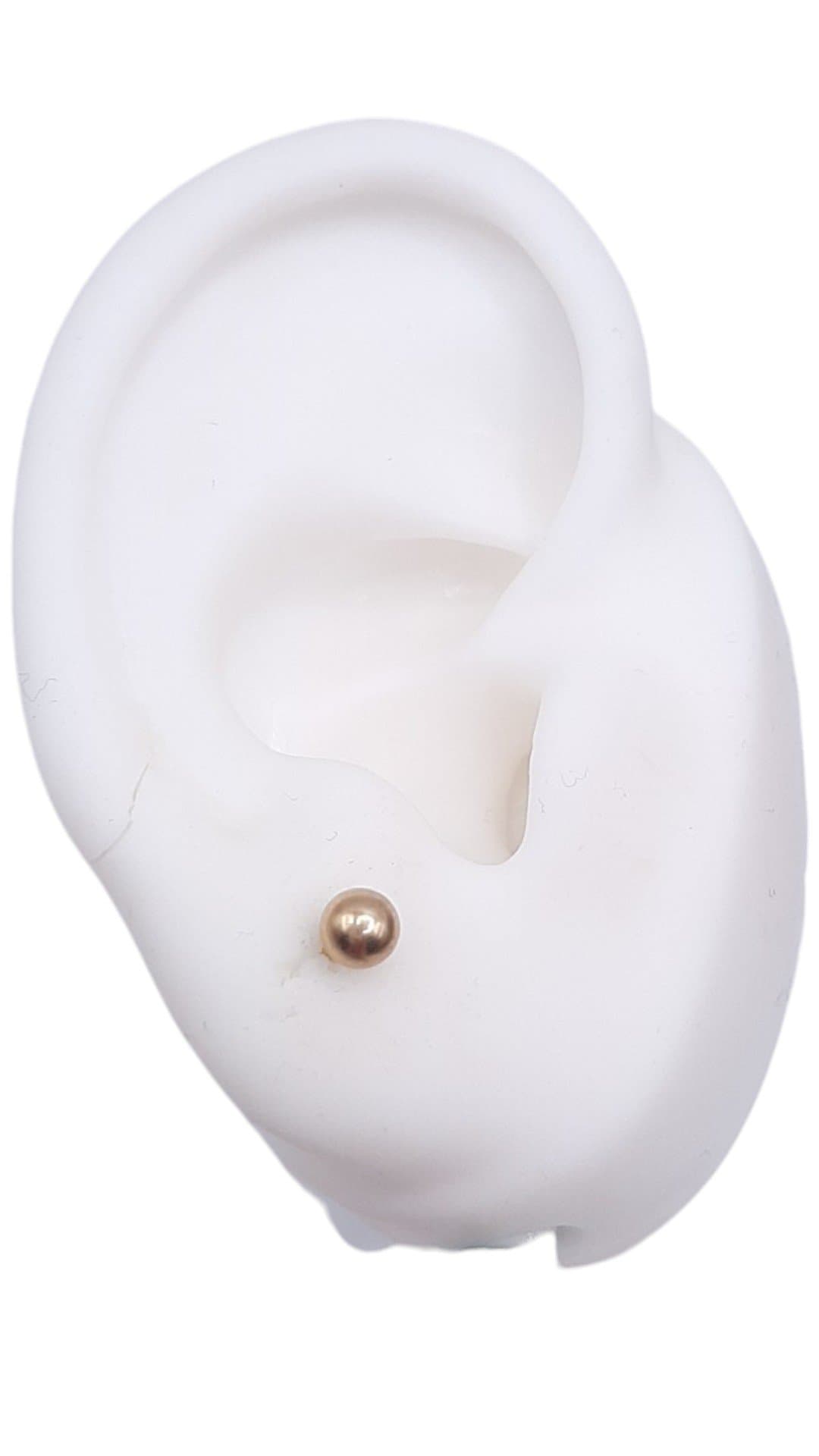 Brinco Bola Lisa 4.0mm - Abs miniatura 2