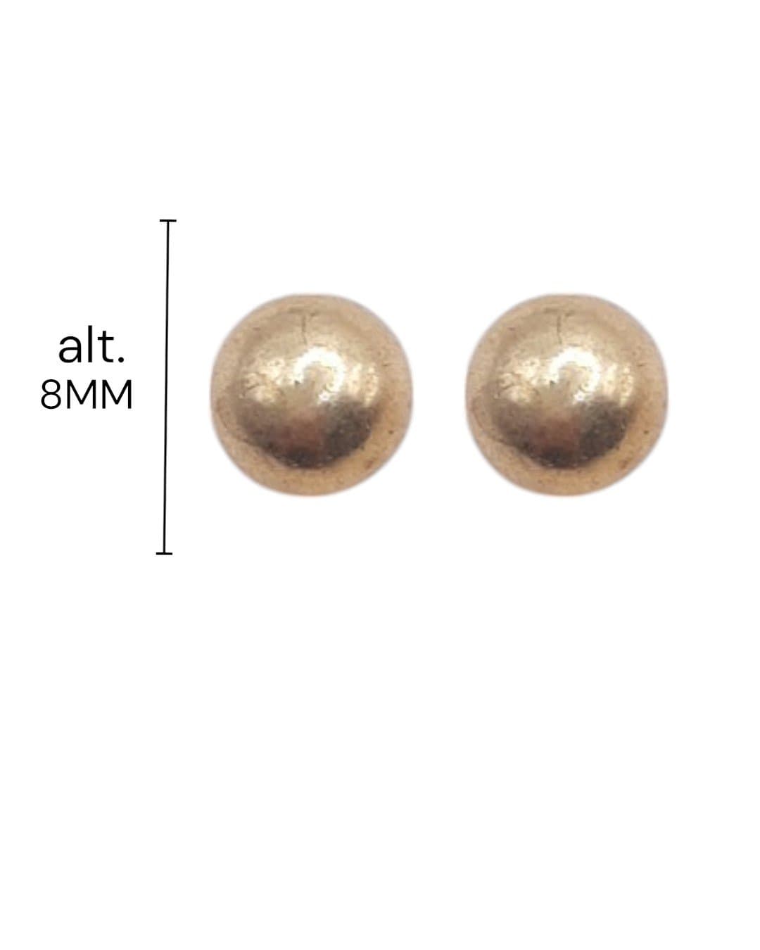 Brinco Bola Latão 8mm Semi-joia miniatura 2