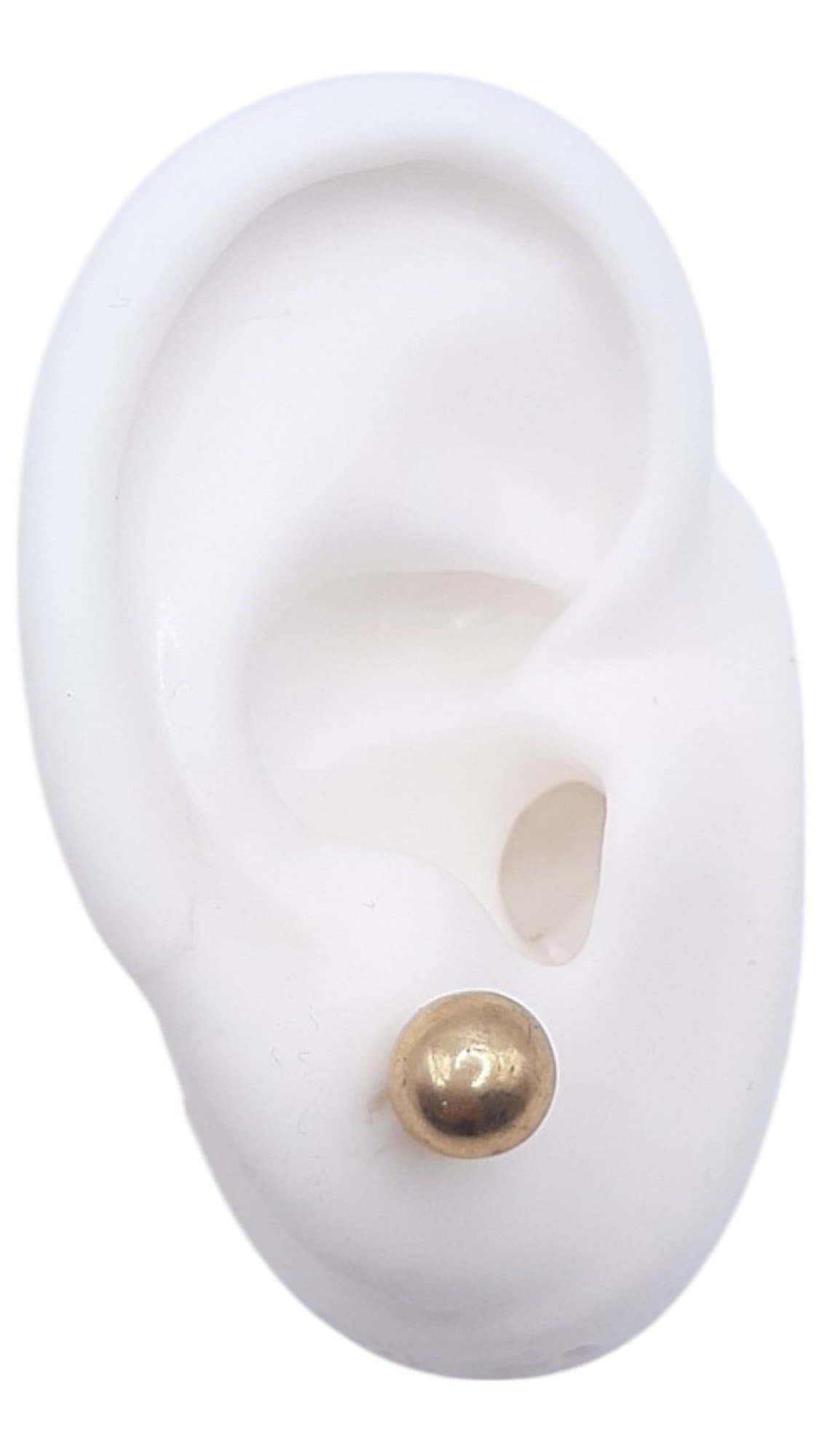 Brinco Bola Latão 8mm Semi-joia miniatura 3