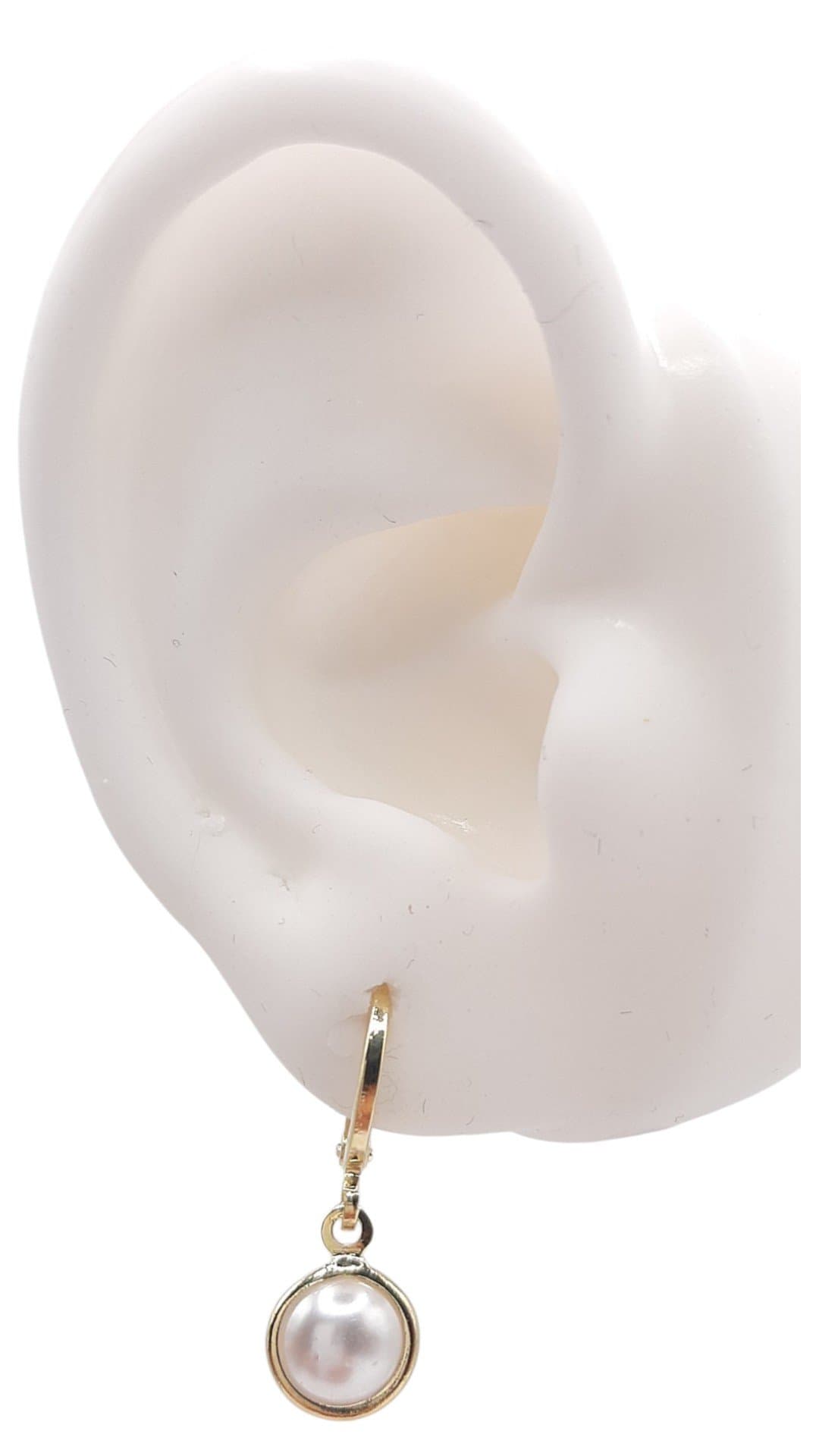 Brinco Argolinha Click Com Perola 8 miniatura 2