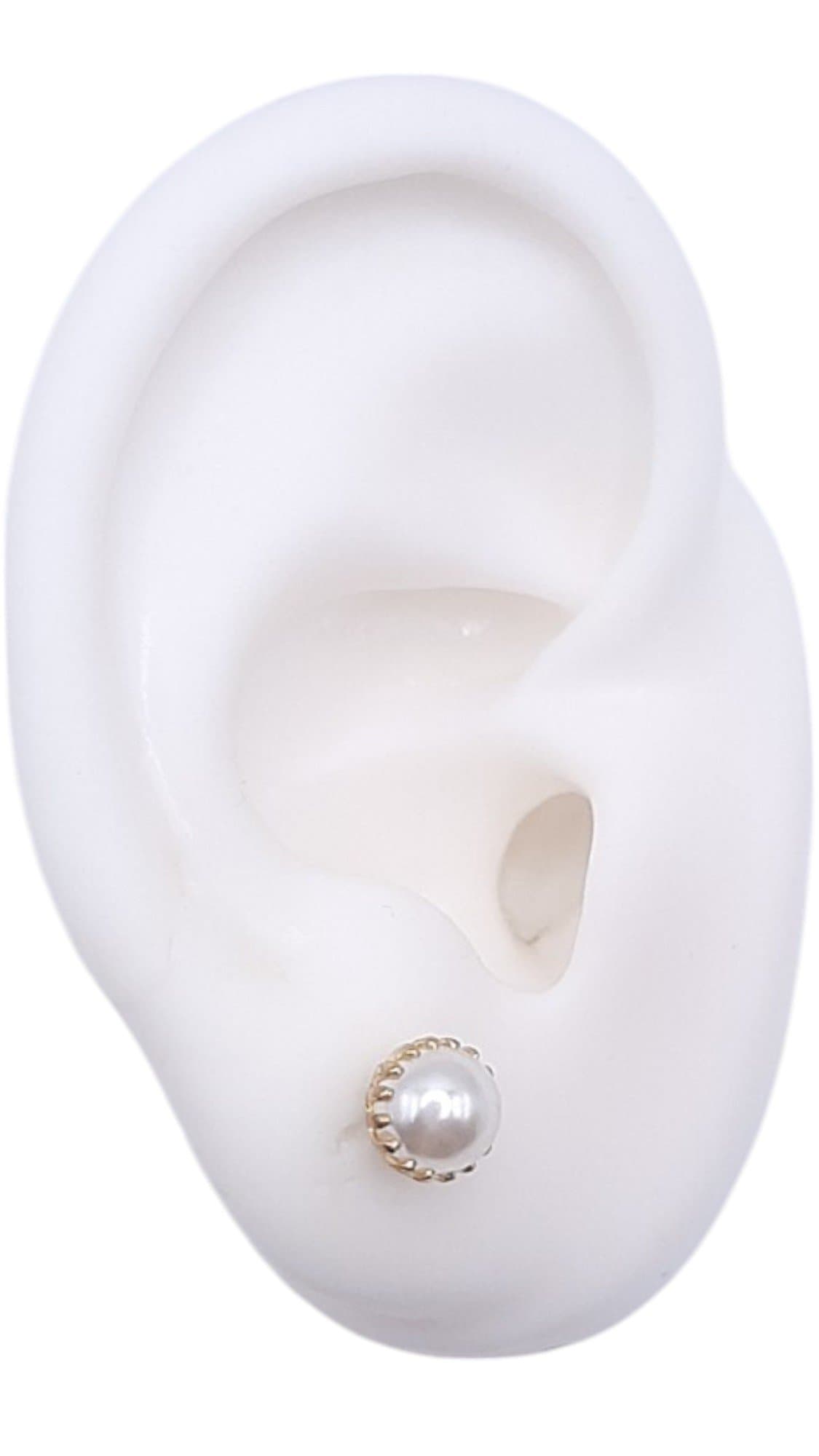 Brinco Pérola Cravada 6mm miniatura 2