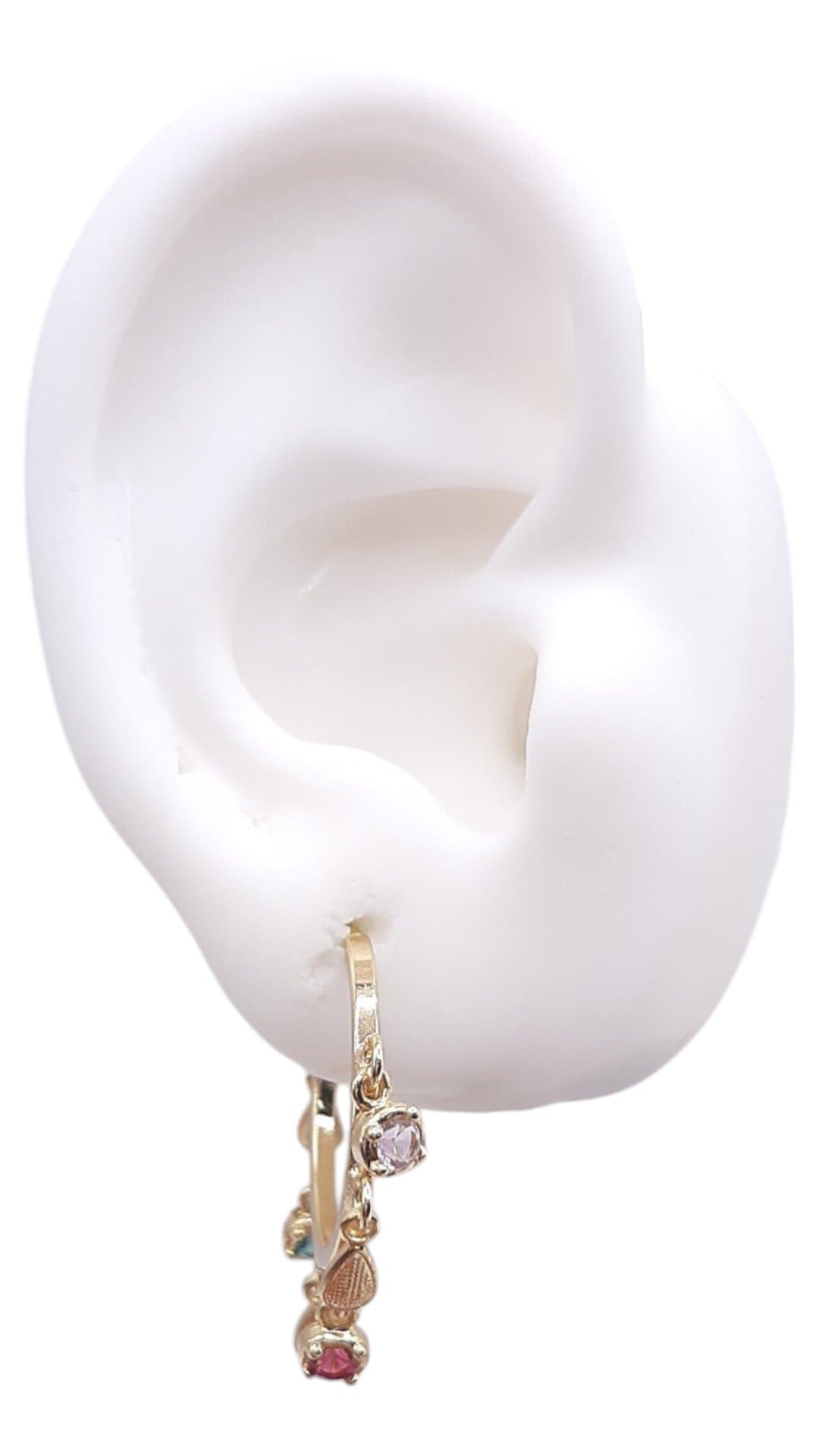 Brinco Argola Pedras E Gotas miniatura 2