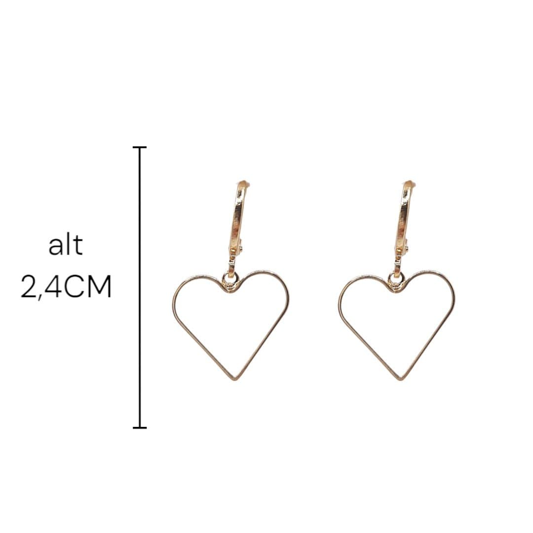 Brinco Argolinha Click Com Coração Vasado G