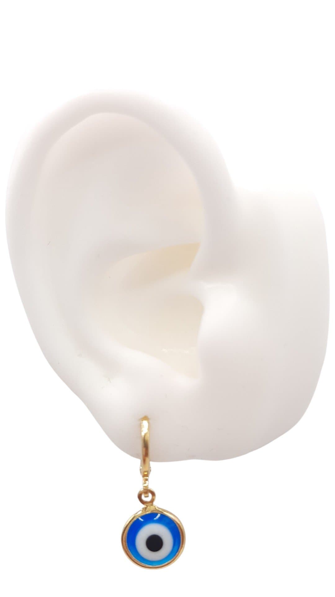 Brinco Argolinha Click Com Olho Grego  G. miniatura 2