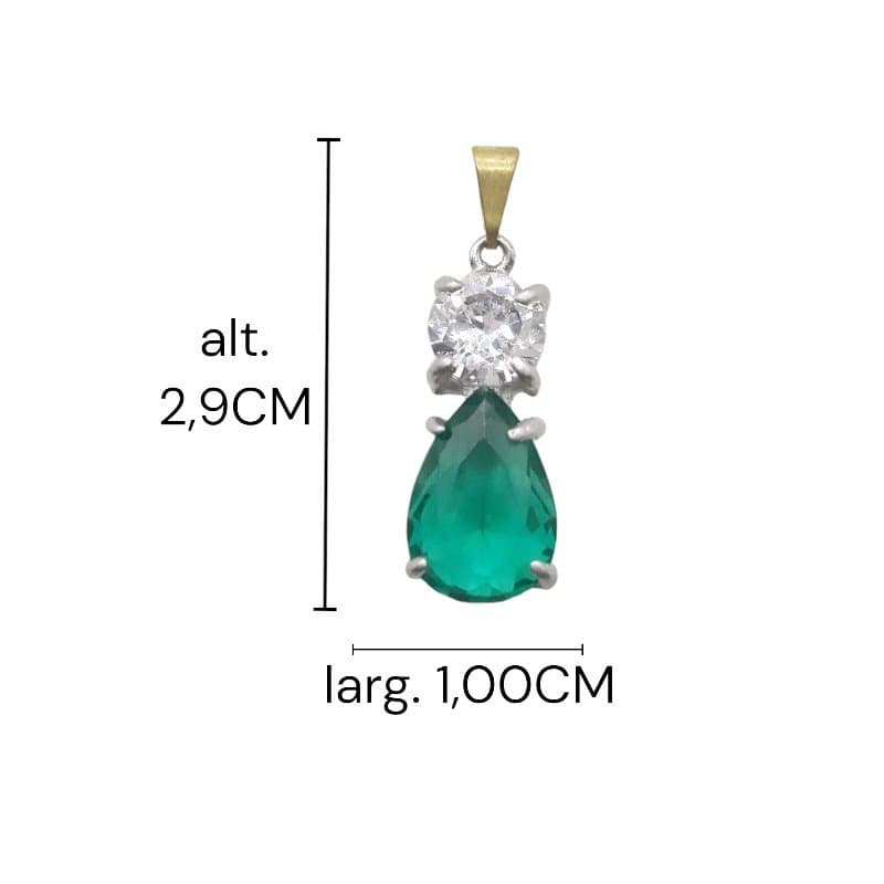 Pingente Pedra Com Gota Grande