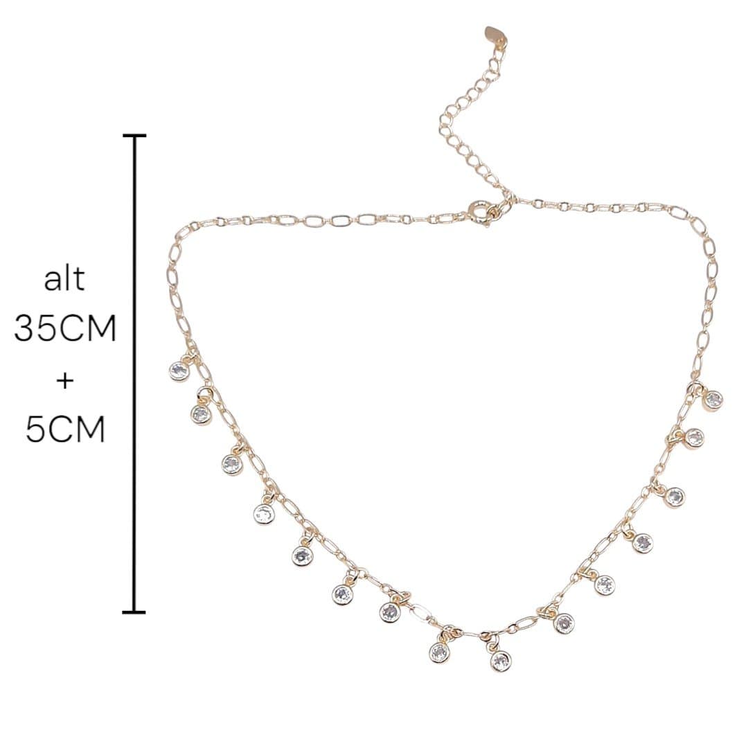 Choker De Zircônias Penduradas miniatura 2