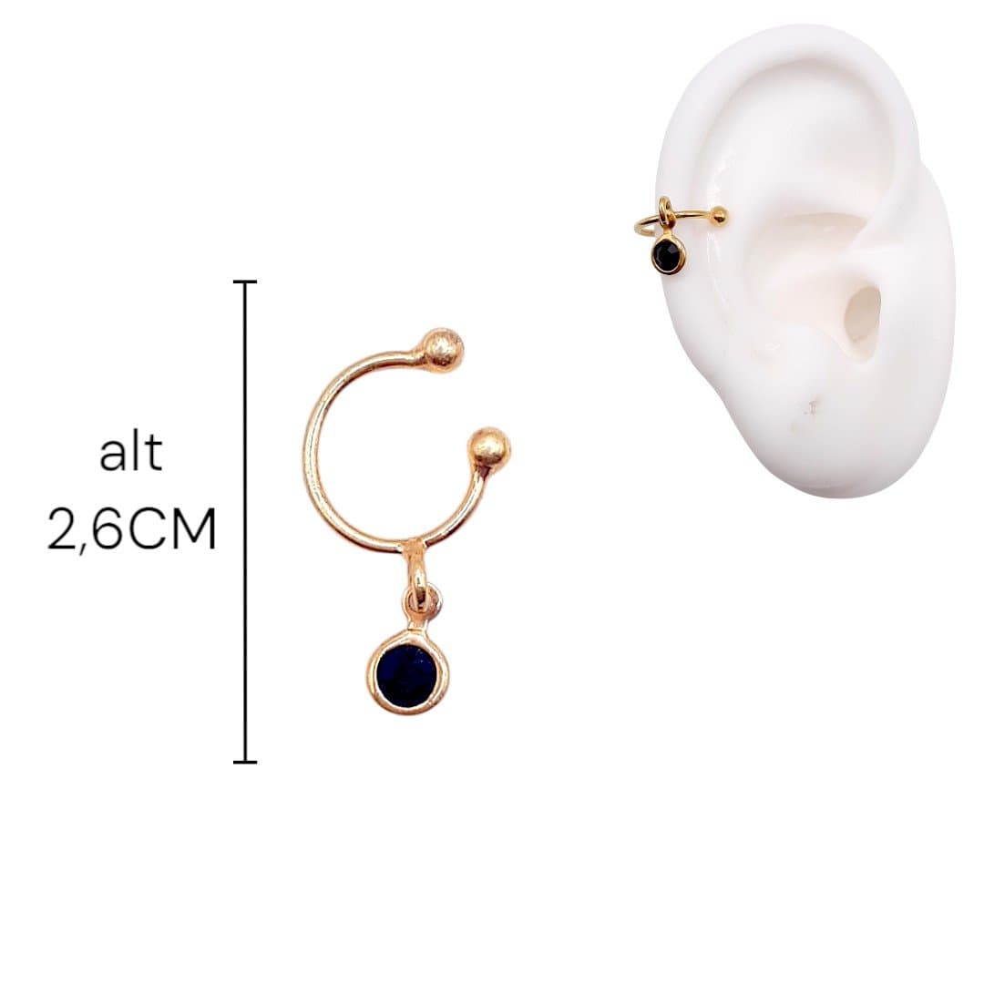 Brinco Piercing Fake Com Pedrinha