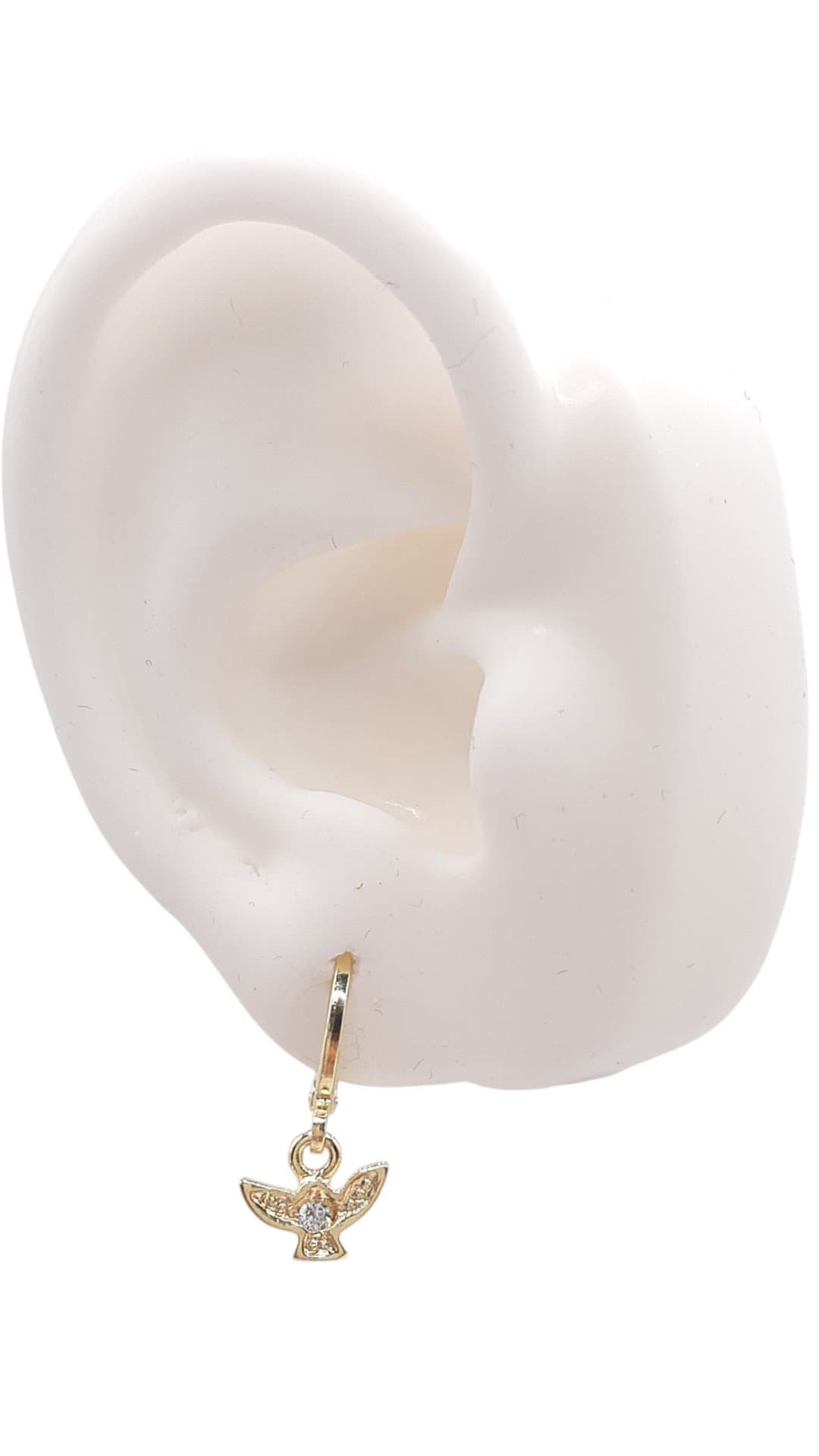 Brinco Argolinha Click Com Espírito Santo miniatura 2