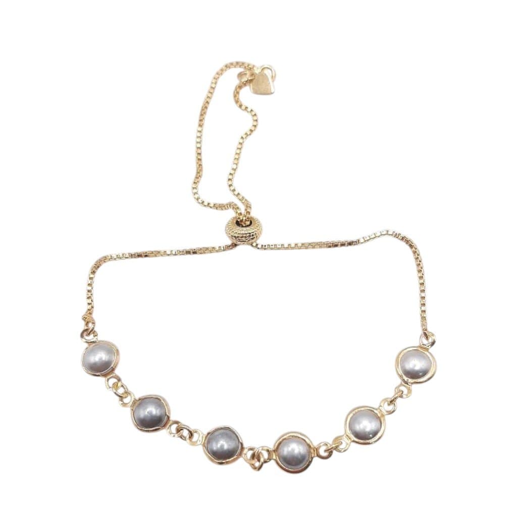 Pulseira 6 Perolas Regulagem