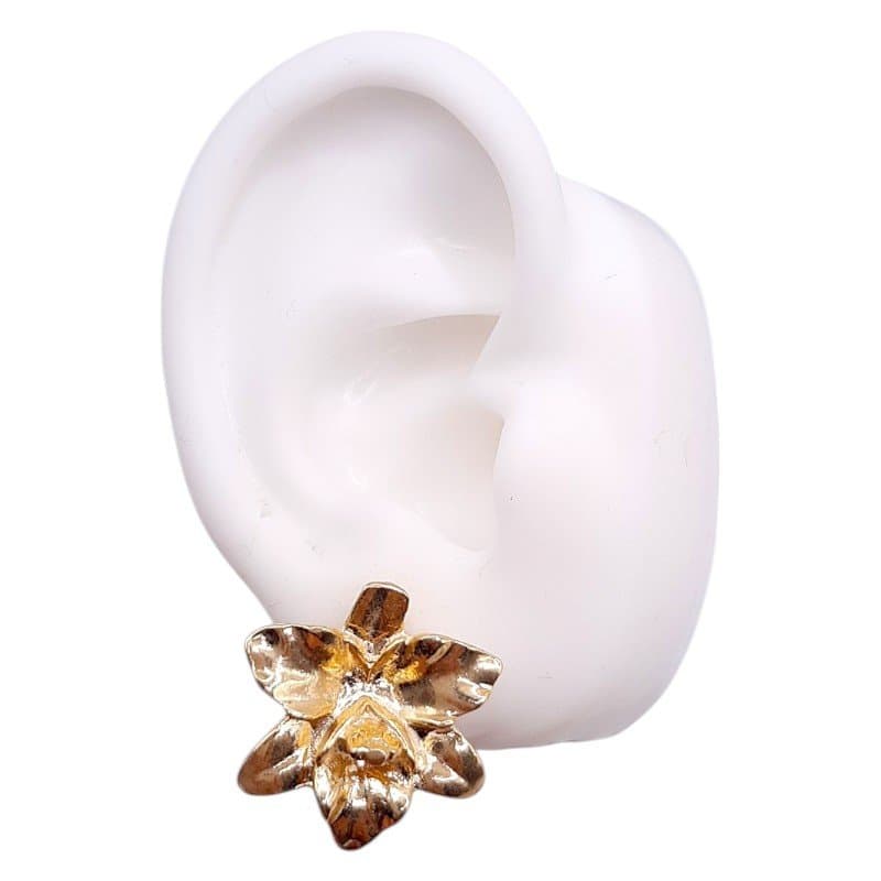 Brinco Flor Orquídea miniatura 3