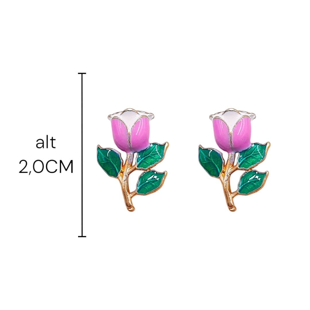 Brinco Flor Rosa