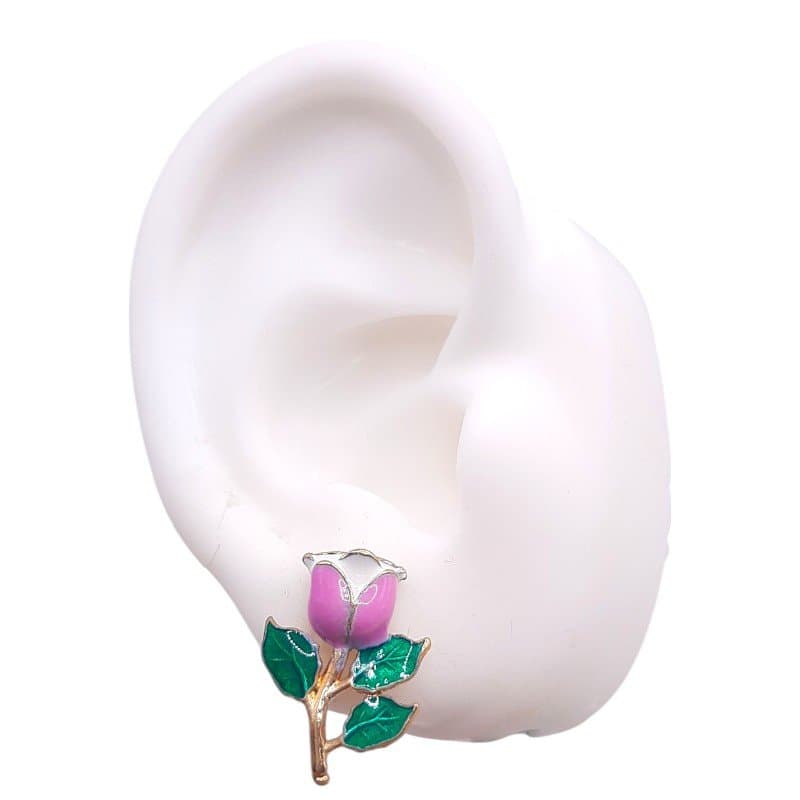 Brinco Flor Rosa miniatura 2