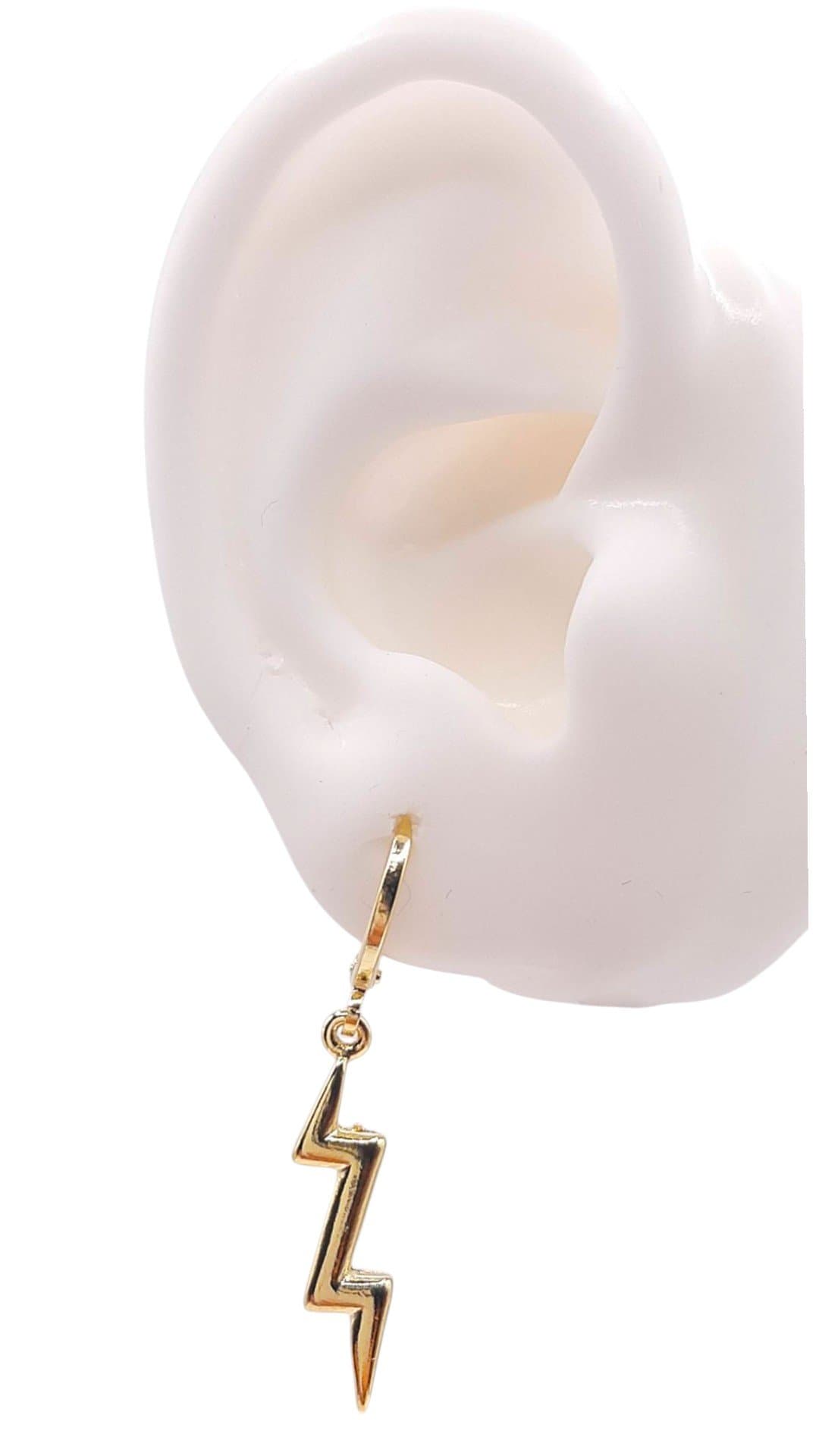Brinco Argolinha Click Com Raio Liso miniatura 2