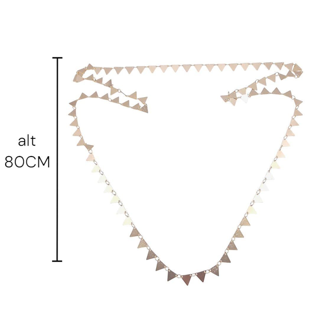 Colar Longo Triangulos - 80cm miniatura 2