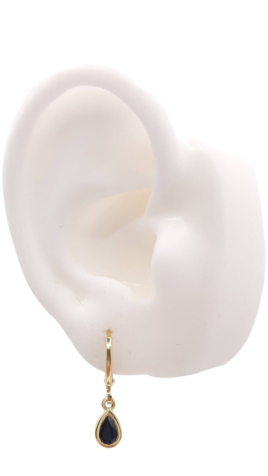 Brinco Argolinha Click Com Gota miniatura 2