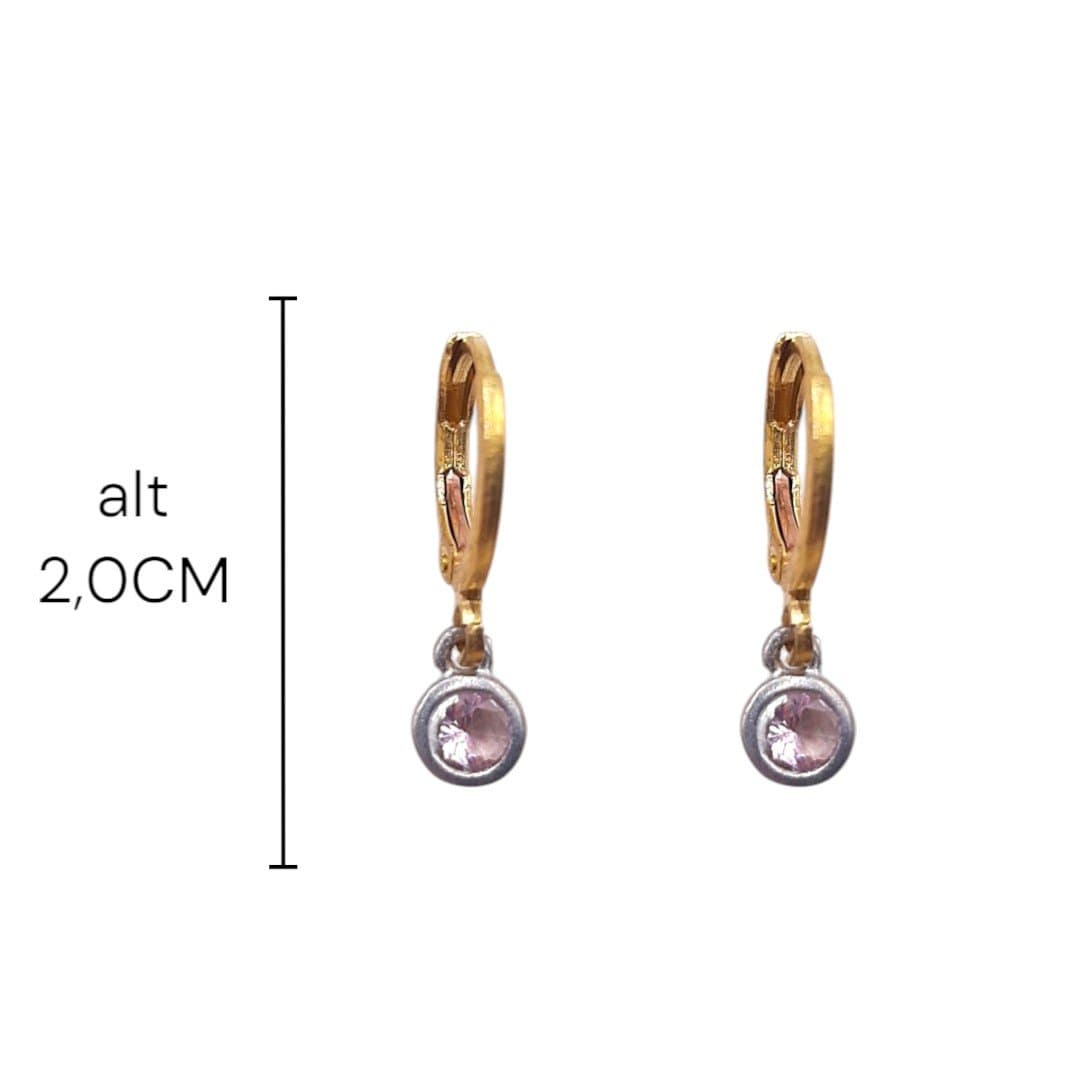 Brinco Argolinha Click Com Pedra 4