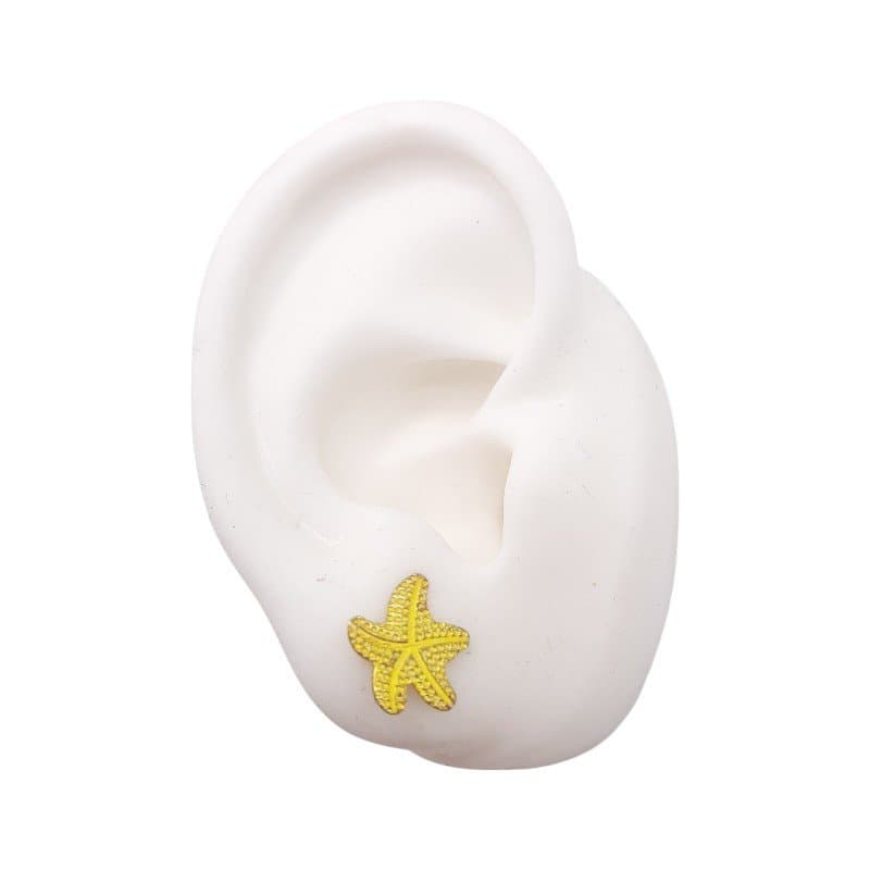 Brinco Estrela Do Mar Chapinha Trabalhada miniatura 2
