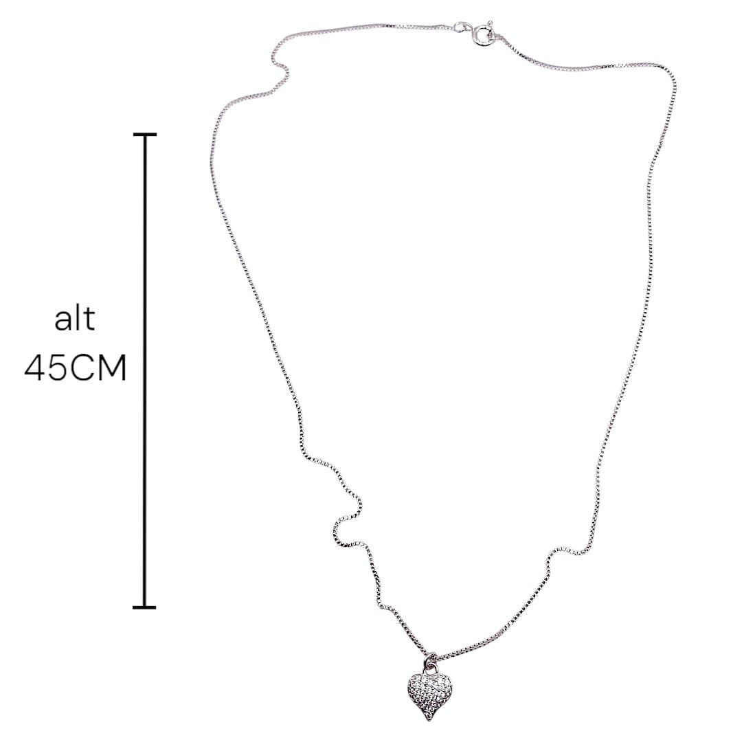 Colar Com Coração De Micro Zirconia miniatura 2