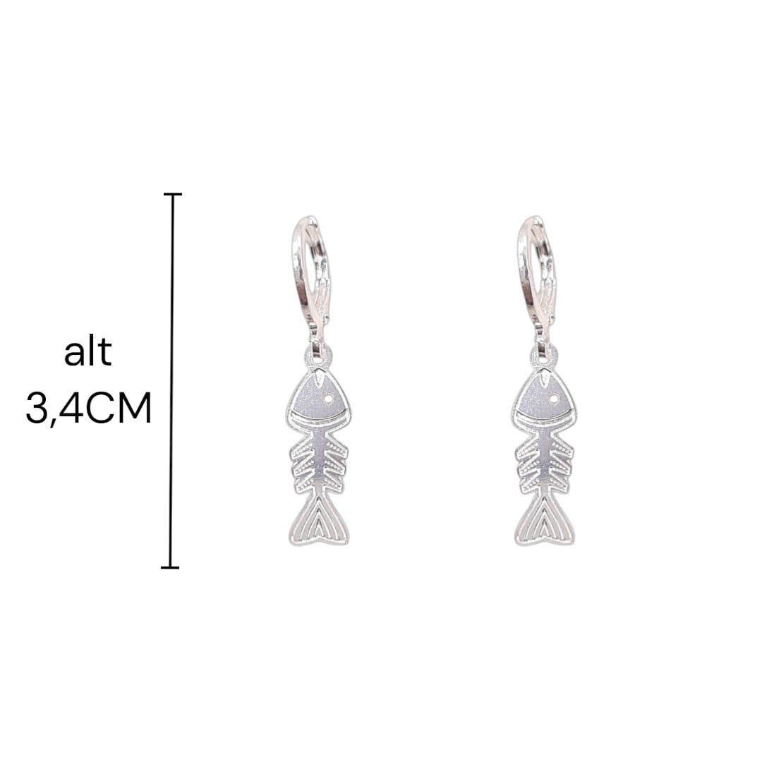 Brinco Argolinha Click Com Peixe