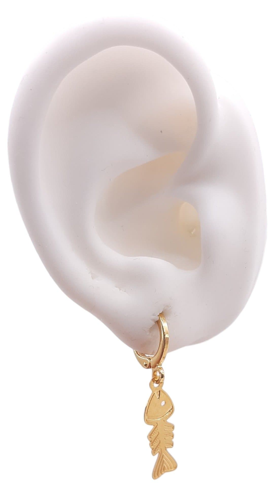 Brinco Argolinha Click Com Peixe miniatura 2