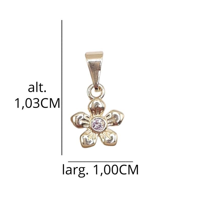 Pingente Florzinha Delicada Com Zircônia